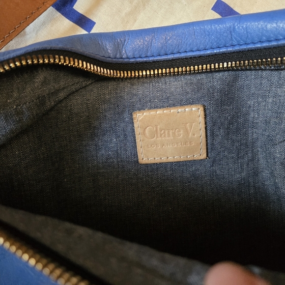 Clare V Blue Leather Crossbody - Picture 6 of 6